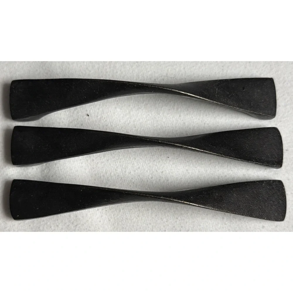 Lot Of 3 New Hobby Lobby Modern Twist Black Metal Drawer Handles